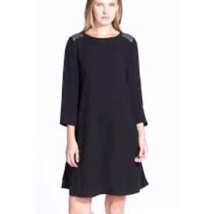 NWT Eileen Fisher Black Dress XS/TP Embellished Shoulder Detail‎ New with Tags